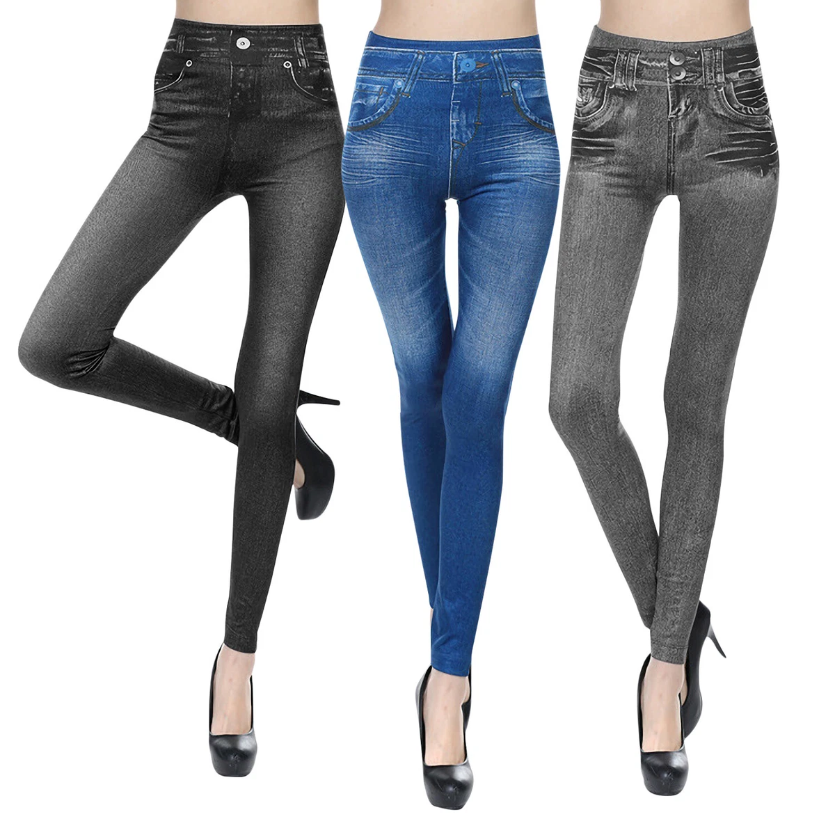 Jegging femme effet denim