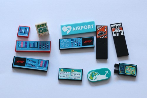 LEGO® Used Tiles with Stickers Airport Racing Cars Computer Screens - Picture 5 of 10
