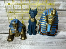 Luxor Hotel Ancient Egypt Sphinx Bastet Cat Tutankhamun Pharaoh King Tut Figures