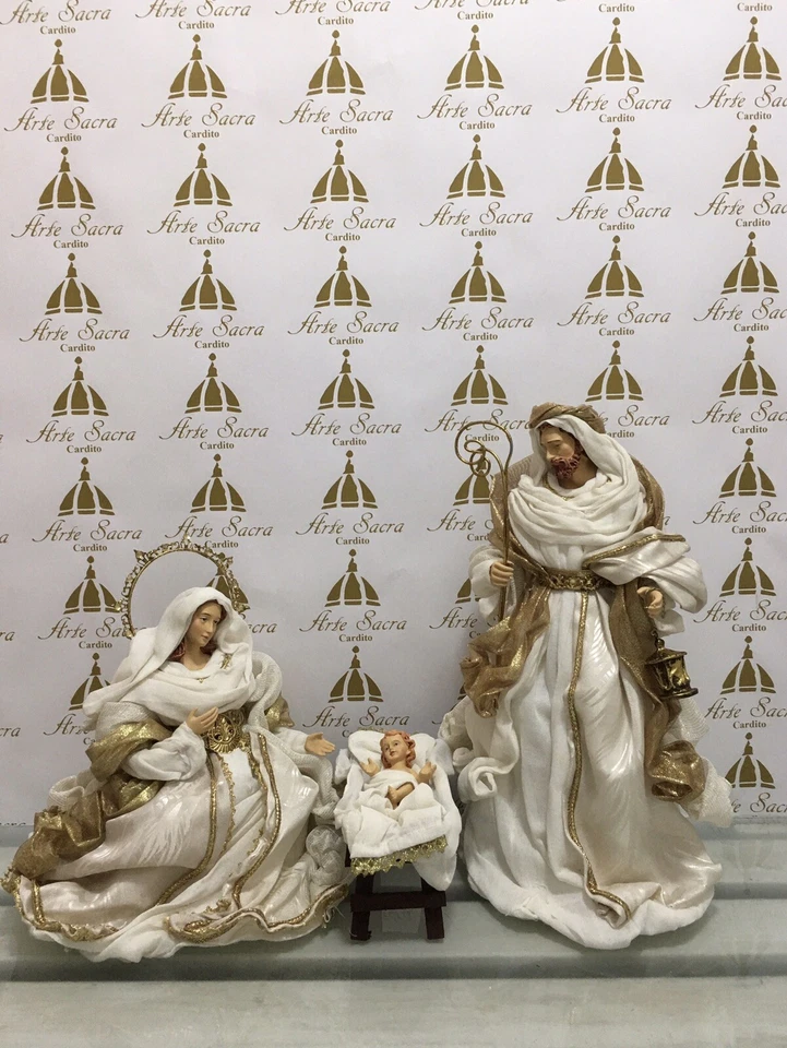 Set Statue Natività Presepe Completo 6 Pezzi in resina vestita in stoffa 39 CM - Immagine 2 di 4