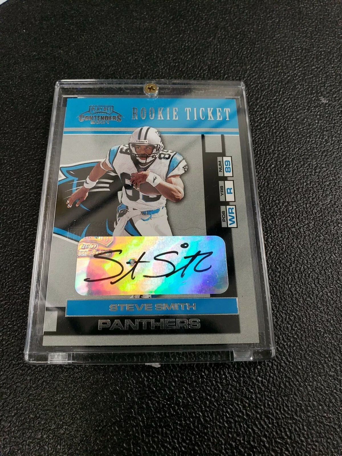 Steve Smith 2001 Playoff Contenders Rookie Ticket Auto SP RC NM Rare HOF