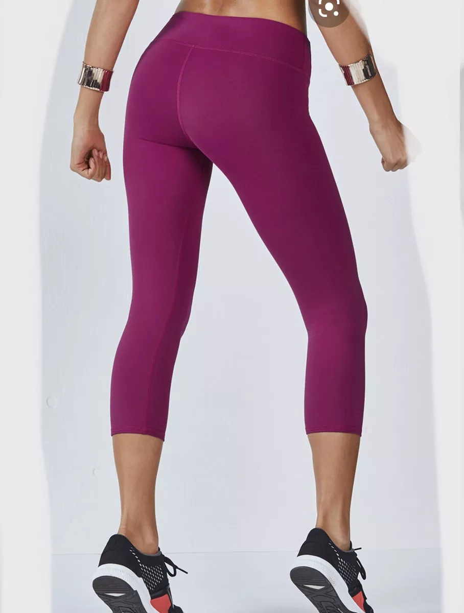 Fabletics Mid Rise Powerhold Capri Legging Small S Raspberry Purple Crop  Pants