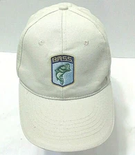B.A.S.S. Bass Embroidered White Baseball Fishing Cap Hat Bassmaster