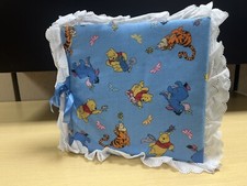 WinniePooh 12x12 Fabric Scrapbook Album, 8 Premade Pages, Slip Covers, Pull Tags