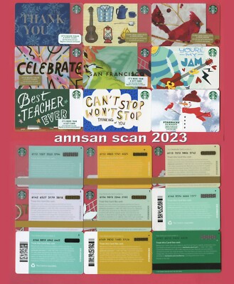9 STARBUCKS cards w/batch marks diamond et al  NEW NM $0 incl Golden Gate 2018