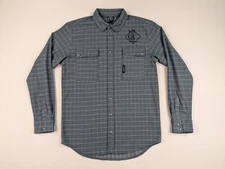 Truewerk Shirt Adult Medium Gray Check Flannel Snap Button EasTex Tower