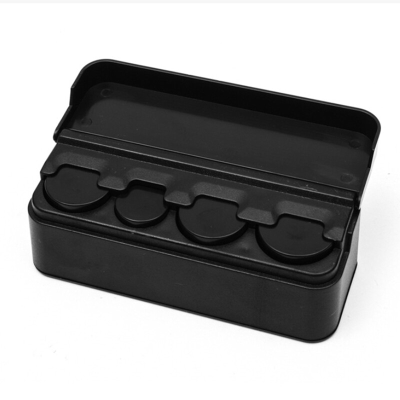 2 Pack Black Car Coin Box for Car, Truck, RV Interior Accessories