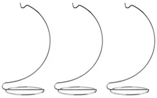 8 Inch Tall Bright Silver Chrome Ornament Display Stand Hanger Holder, Pack of 3