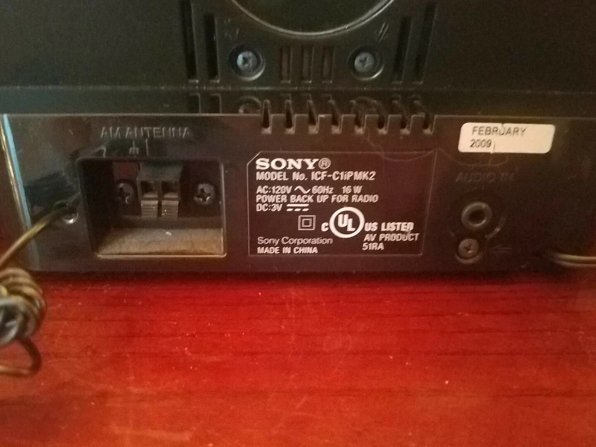 Sony Sueño Máquina Con / Ipod Muelle Fm / Am Reloj Radio ICF-C1iPMK2 Negro