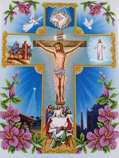 Bead embroidery kit Crucifixion Religious Art Icon Bead Picture Kit DIY Beading