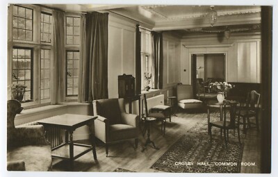 Der Gemeinschaftsraum Crosby Hall Chelsea Vintage Echtfoto Postkarte E2