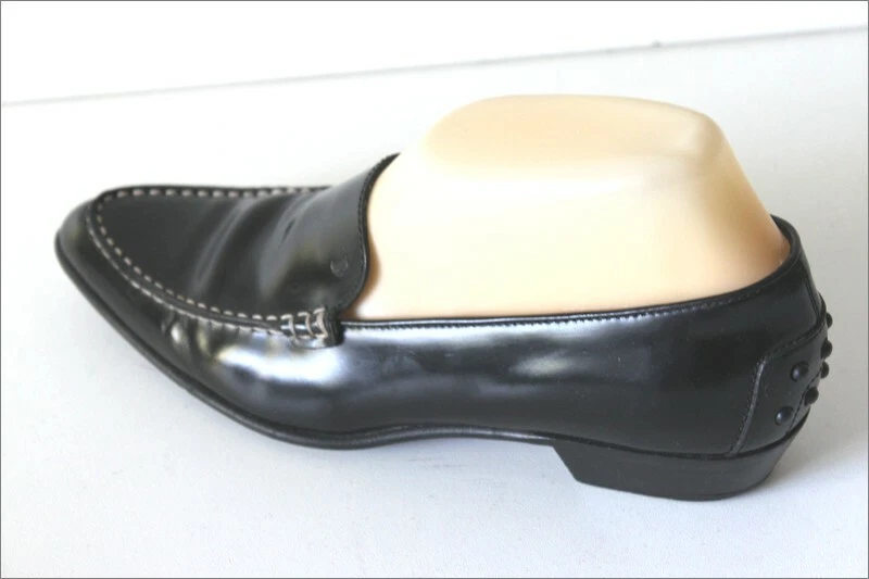 TOD'S Mocassins Pointues Tout Cuir Rigide Noir T 36.5 TBE - Photo 2/4