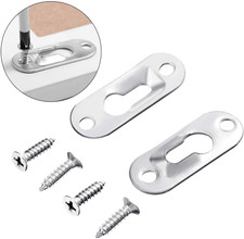 20 Pcs Single Keyhole Picture Hanger with 80 Pieces Screws Metal Keyhole 45x16mm