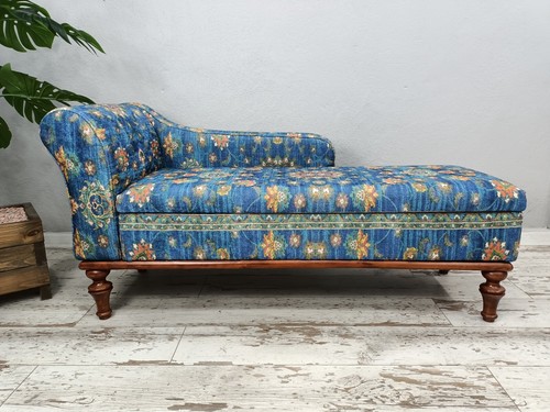 Storage chaise lounge, Blue sofa couch, Sleeping sofa, Upholstered bedroom sofa - Picture 4 of 11