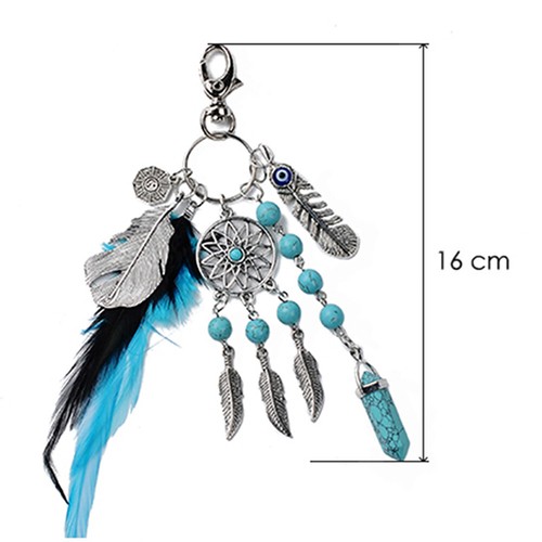 Alloy Key Ring Bulk Handcrafted Natural Turquoise for Women Car Key Purse Wallet - Picture 6 of 10