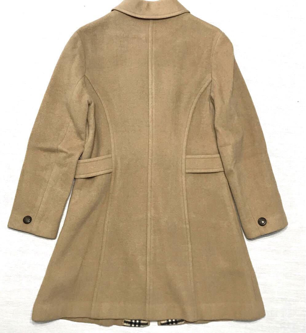 Burberry Belted Coat Nova check Long Sleeves Camel Wool Size S For Women thumbnail 16