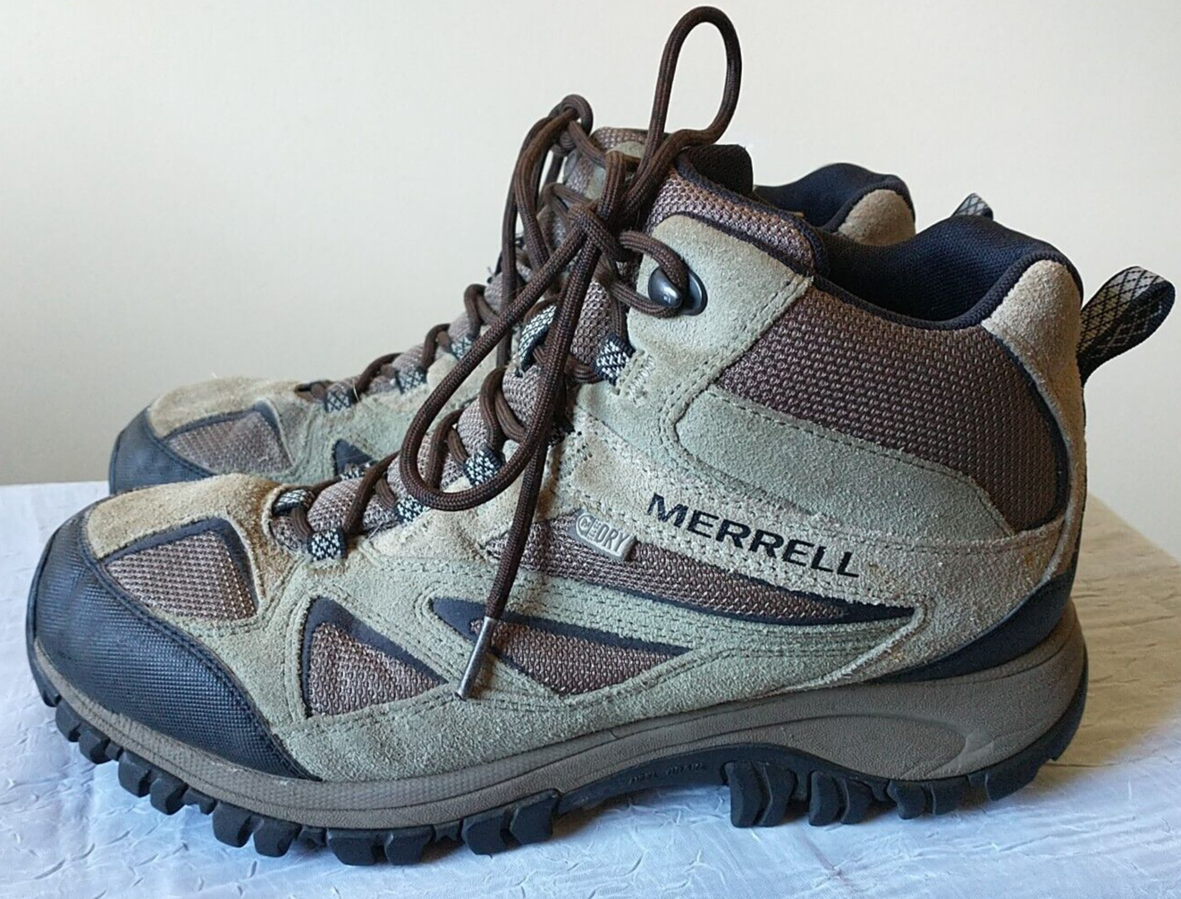 Merrell tg 8 5 scarponi da trekking uomo marroni scarpe outdoor stringate qualità trekking