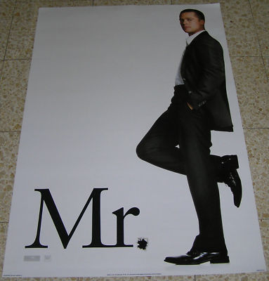 MR & MRS SMITH Orig Movie Poster 27x40 BRAD PITT
