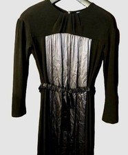 Simply vera Vera Wang Gray sheen dress 3/4 sleeve below knee length zip up READ
