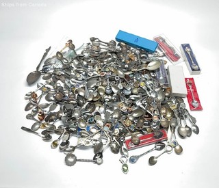 9.8 Lbs. Lot of Assorted Collectible Spoons