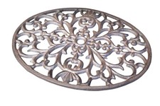 Untersetzer Gusseisen oval Gusseisen antikbraun Tischdeko Kanne Pflanztopf