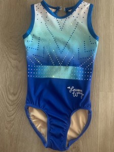 LeAnne Wong CS CSM child small leotard royal blue white nwot
