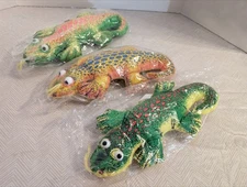 Vintage Rhode Island Novelty Lizard Plush Stuffed Animal Iguana Gecko 10" Lot 3