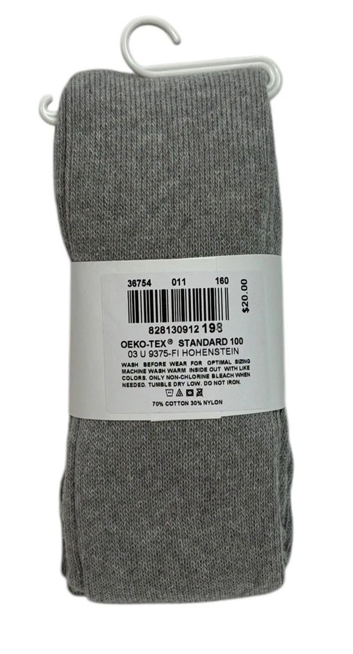 NWT Hanna Andersson Ribbed Basic Ankle Footless Tight Heather Gray 160 US 14-16 - Image 2 of 2