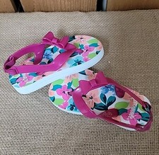 Gymboree Toddler Peach Flower Pink Bow Sandals 5/6 NWOT