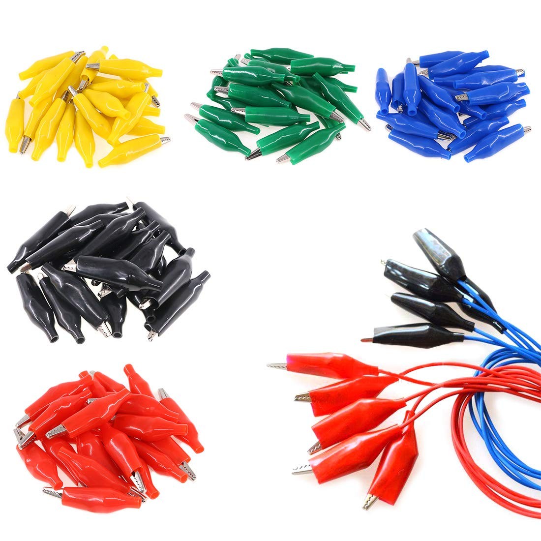 Glarks 100Pcs 1.1''/28mm Alligator Clips Crocodile Electrical Test Clamps Jum...