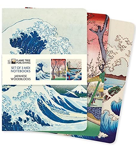 Japanese Woodblocks Set Of 3 Midi Notebooks Flame Tree Studio - Image 6