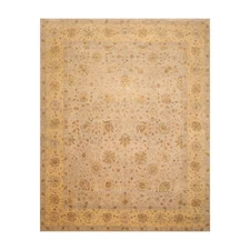 Agra 150 KPSI 8'1'' x 10'3'' Hand Knotted 100% Wool Oriental Area Rug Taupe