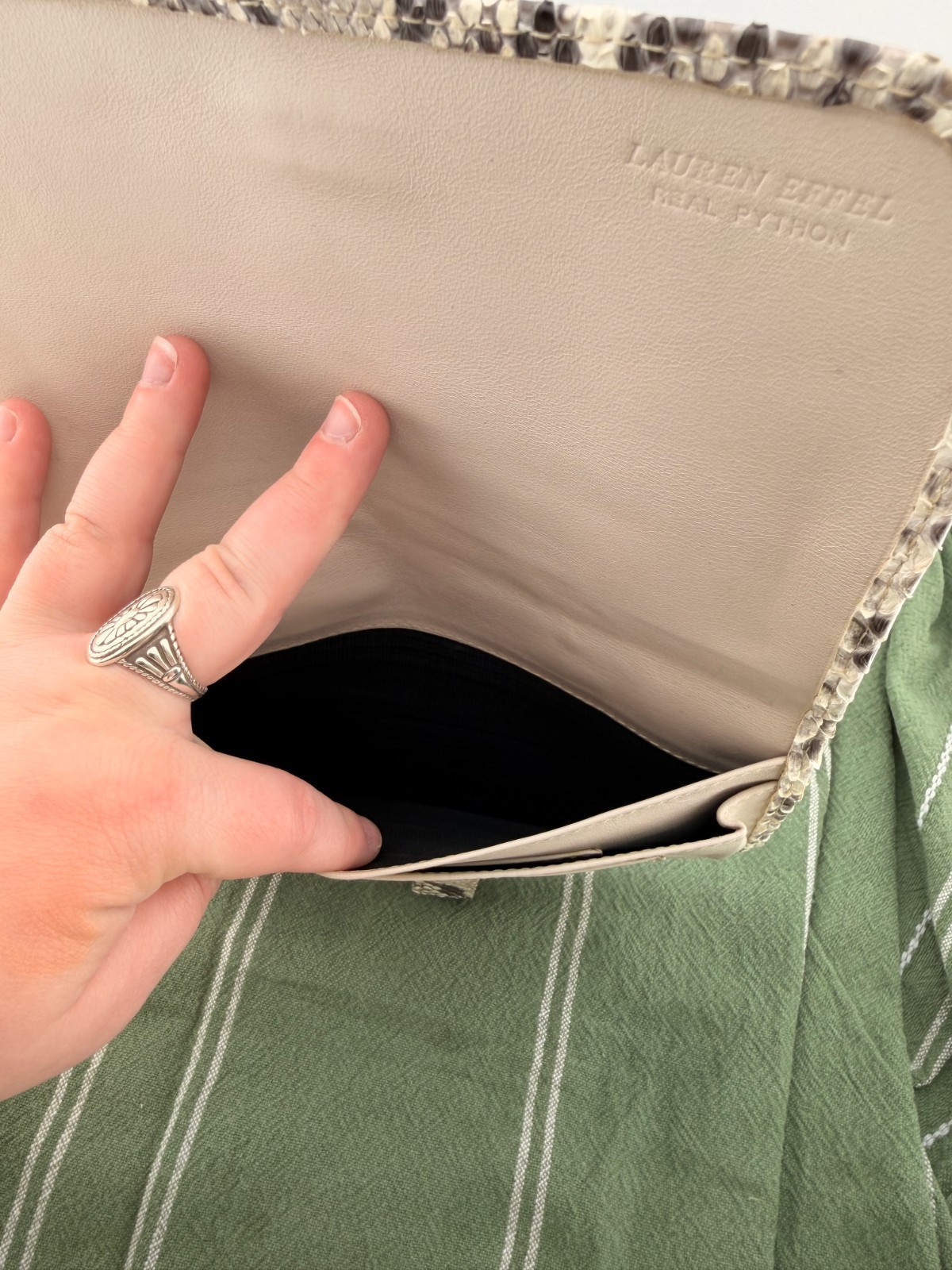 Lauren Eiffel Real Python Snakeskin Wallet Organi… - image 7