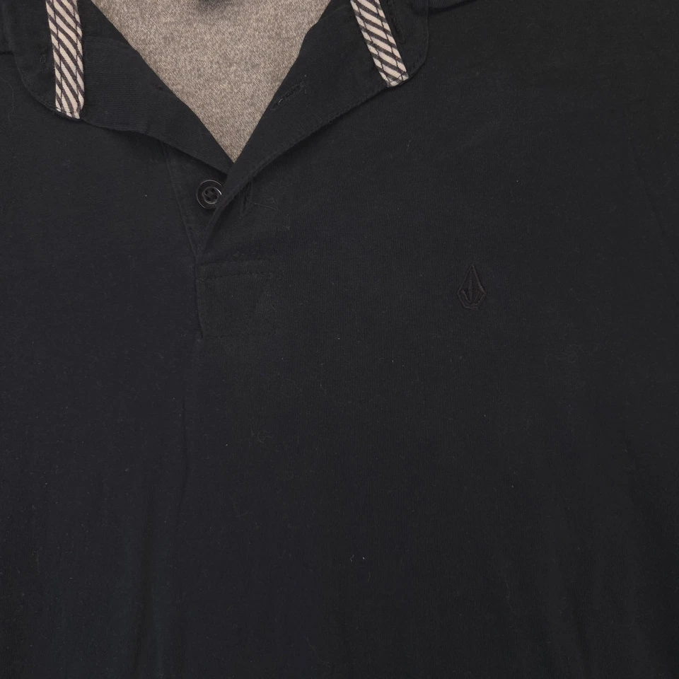 Volcom Short Sleeve Casual Collared Polo Shirt Adult Mens Size Medium M Black - Image 4 of 4