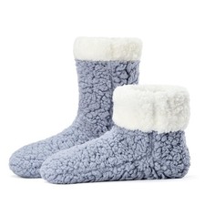 cosyone1997 Fuzzy Slipper Socks for Women Non-slip Small-Medium, Blue