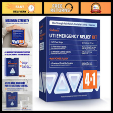 4-in-1 UTI Relief Care Kit - Test Strips, Pain Relief  pH Flush Tablets