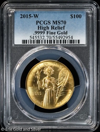 2015-W $100 1 oz American Gold Liberty PCGS MS 70 | High Relief UNC BU