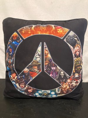Blizzard Overwatch Throw Pillow Black Square with Overwatch Logo Hot Topic