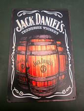 Jack Daniels Tennessee Whiskey Metallschild Werbeschild mit Fass-Motiv