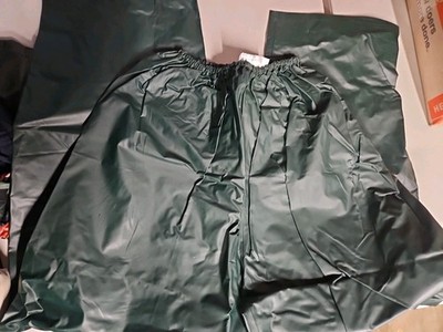Men's Cedar Key Green Rain Pants SZ(XL) Hunting Fishing PVC