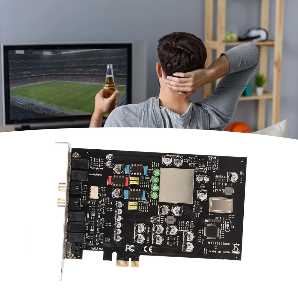 PCIe Sound Card CM8828 7.1CH TCXO PCIe PC Sound Card For Home Theater Large BEA - Image 2 of 4