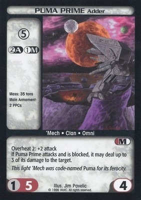 Puma Prime (Adder) - Limited - Battletech CCG
