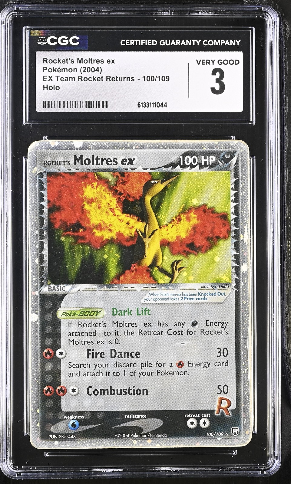 CGC 3 Rocket's Moltres EX 100/109 Holo Graded Pokemon Card Low Population