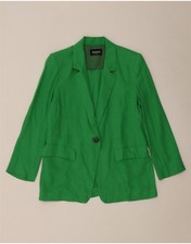 Giacca blazer Marella donna EMME 1 bottone UK 8 piccolo lino verde LZ04