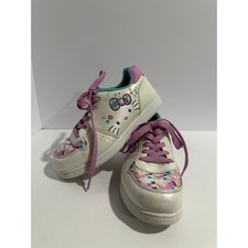 Girls Hello Kitty sneakers size 2 white pearl