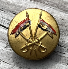 Antique Vintage Netherlands Military Button Flags w/ Crossed Swords 5/8"