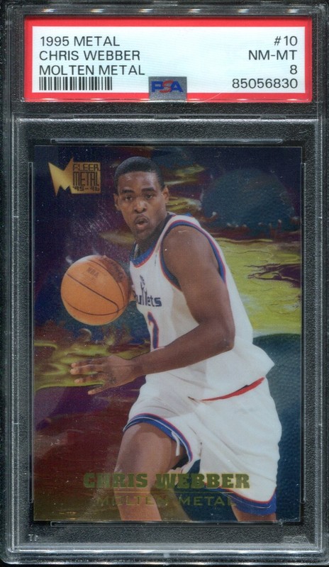 1995-96 Fleer Molten Metal #10 Chris Webber - PSA 8 NM-MT - Metal cards are HOT