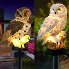 Queen.Y Owl Shape Light LED Outdoor Solar Powered Garden Waterproof Creative En