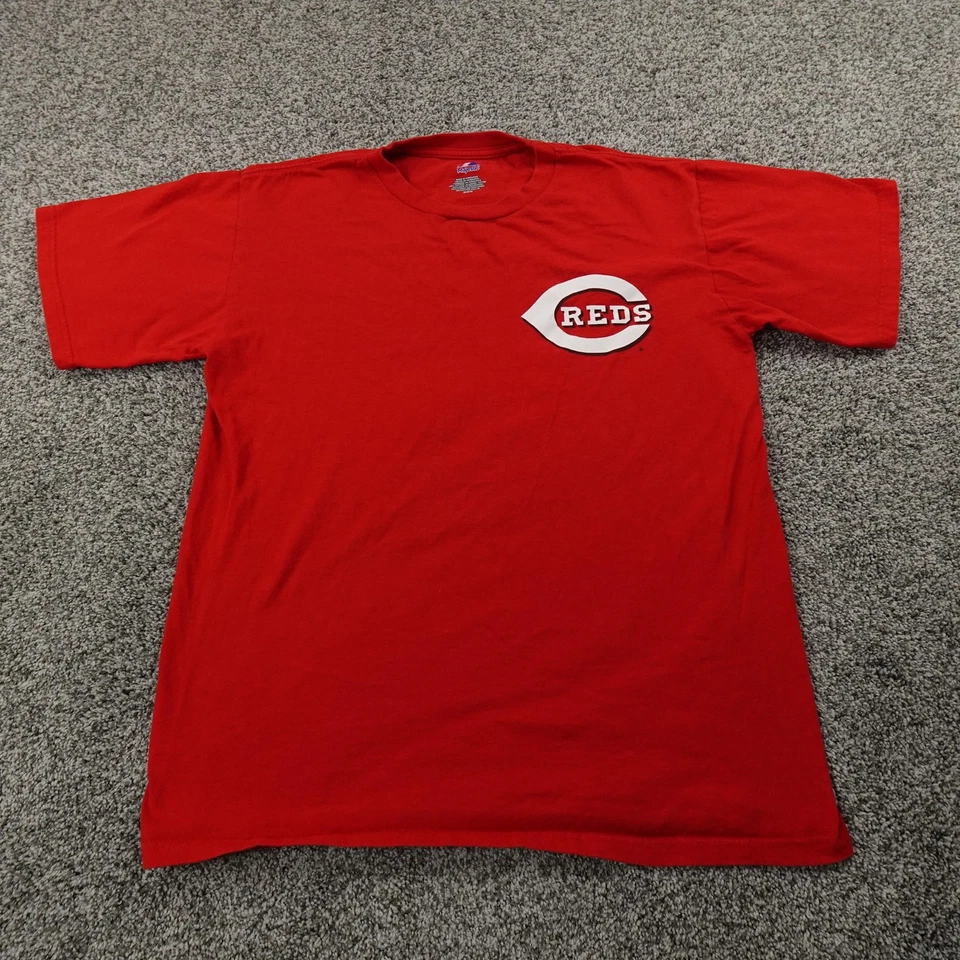 辛辛那提红人队衬衫男式 M 红色美国职棒大联盟棒球 Joey Votto 19 短袖 T 恤 — 第 2/4 张图片