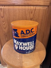 Vintage Maxwell House Coffee Can 3 lb ADC Empty Tin w/lid Metal Can